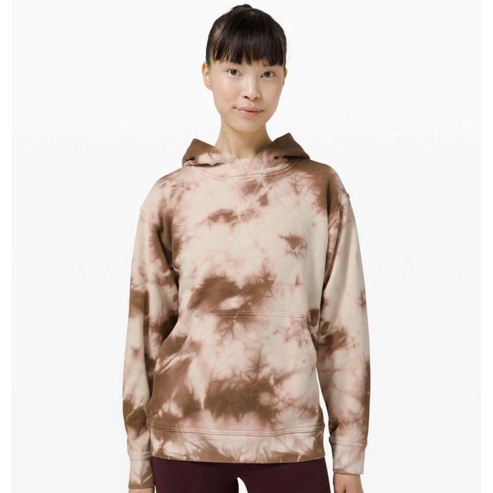 Lululemon All Yours Hoodie Fleece Sweatshirt Tie Dye Earth Dye Clay Size 8